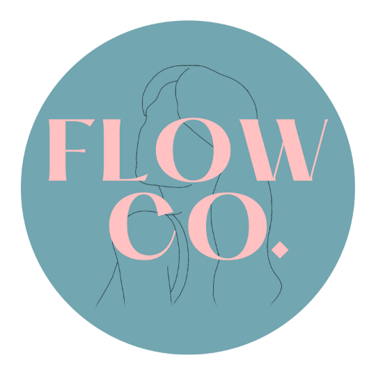 Flow Co., an eco-friendly reusable period pad brand, logo
