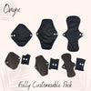 Flow Co Onyx Reusable Eco Friendly Period Pads. Flow Co the best Australian Eco Friendly Women's Brand