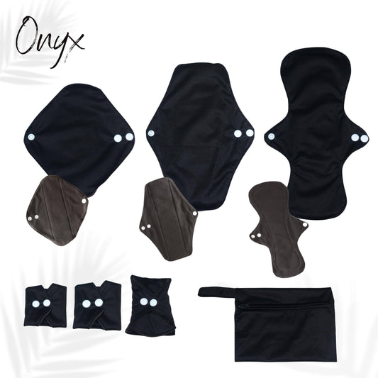 Our eco-friendly reusable black period pad