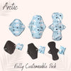 Fully Customisable 12 Pack Eco-Friendly Reusable Cloth Sanitary Pads
