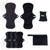 Our eco-friendly reusable period pad in the colour black with a wet bag